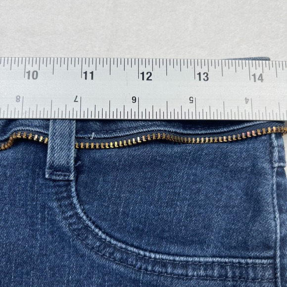 Andrea Jeans Women's 9 Blue Denim Cotton Stretch Mid-Rise Zip Fly Skinny Leg - Picture 7 of 12